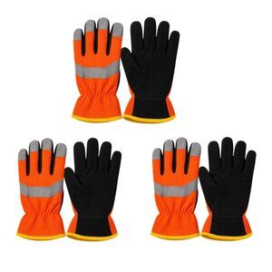 PAKNADA Cotton Reflector Work Gloves 3Pairs Heavy Duty, Durable Comfortable Fit